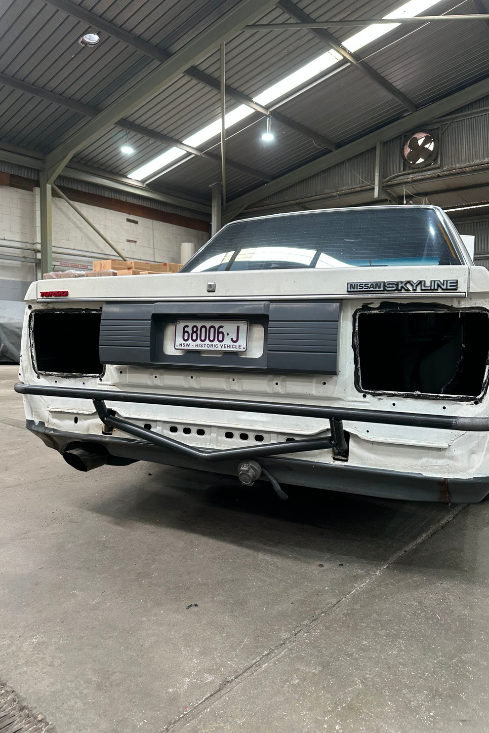 White R31 Skyline Rear Nissan R31 Skyline Rear Bash Bar | Good Sport Fabrication